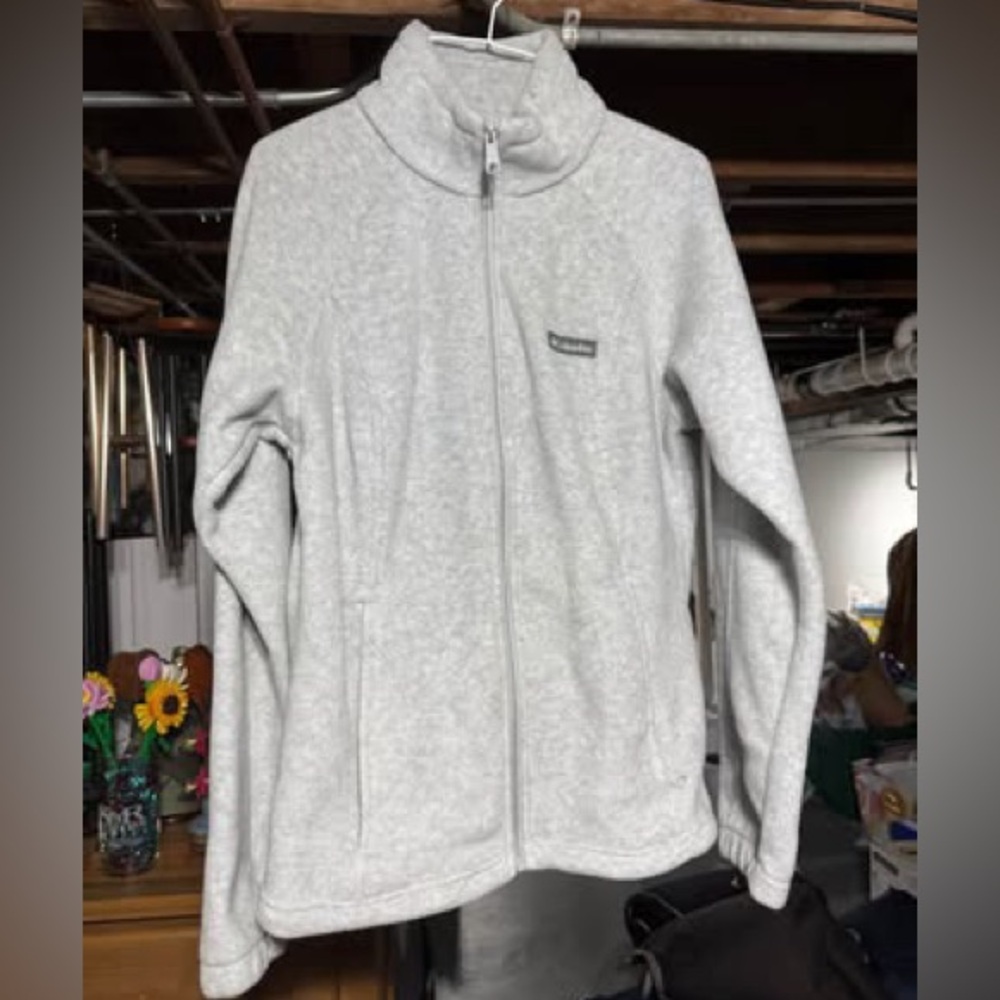 Columbia Gray Full-Zip Fleece Jacket medium